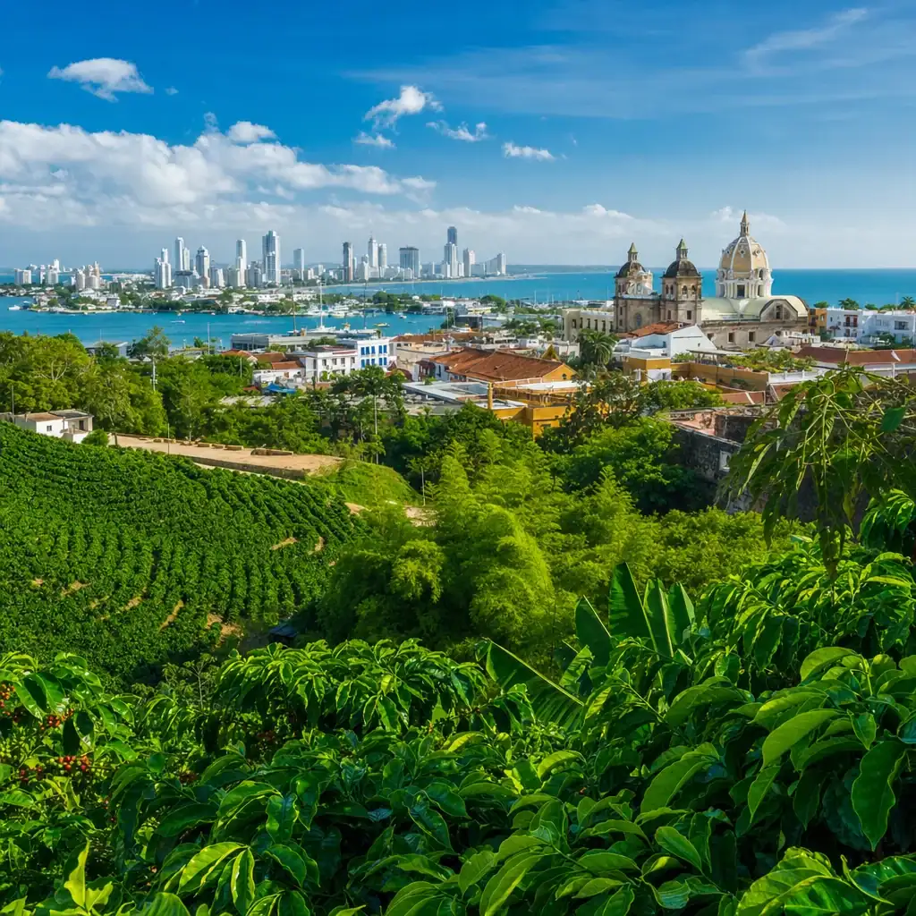 Colombia panoramic landscape coffee region Cartagena Caribbean